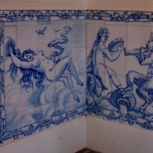 Erotic picture made of tiles in the pavilion